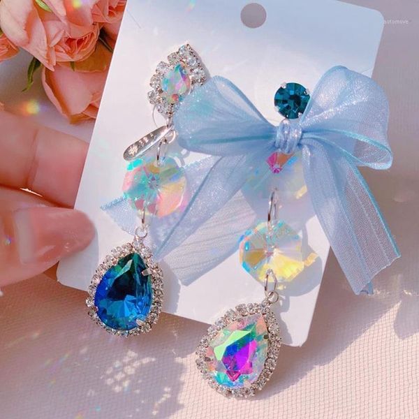 mengjiqiao korean sweet asymmetric yarn bowknot elegant crystal drop earrings for women fashion holiday party jewelry gifts1, Silver
mengjiqiao korean sweet asymmetric yarn bowknot elegant crystal drop earrings for women fashion holiday party jewelry gifts1, Silver