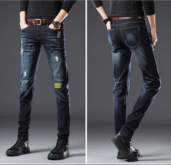 black hole foot patch jeans male popular logo cultivate one's morality men's spring tide of chun xia han edition fun and long pant, Blue
black hole foot patch jeans male popular logo cultivate one's morality men's spring tide of chun xia han edition fun and long pant, Blue