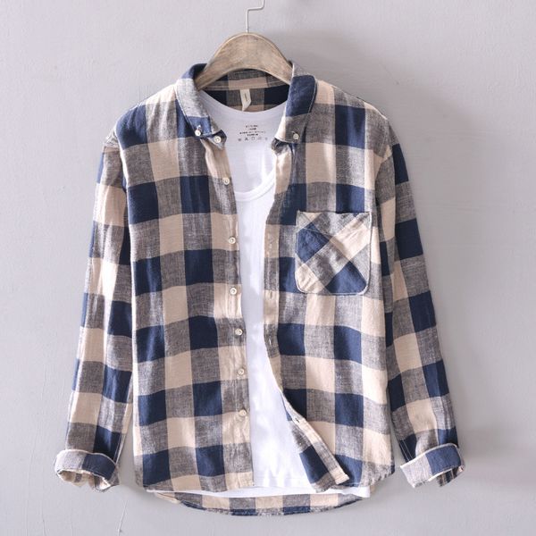 new 2020 summer men's plaid shirt cotton linen long sleeve button pocket shirts -3xl breathable shirt c1210, White;black
new 2020 summer men's plaid shirt cotton linen long sleeve button pocket shirts -3xl breathable shirt c1210, White;black