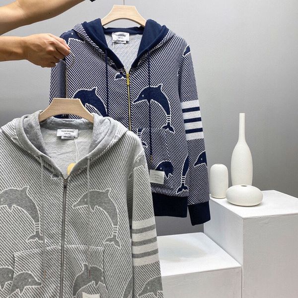men and women autumn and winter new tb thom dolphin jacquard crew neck sweater knitted casual browne long sleeve sweater, White;black
men and women autumn and winter new tb thom dolphin jacquard crew neck sweater knitted casual browne long sleeve sweater, White;black