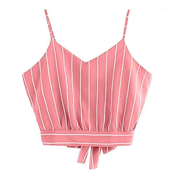 women's blouses & shirts self tie back v neck sleeveless striped crop cami blouse short ladies summer1, White
women's blouses & shirts self tie back v neck sleeveless striped crop cami blouse short ladies summer1, White