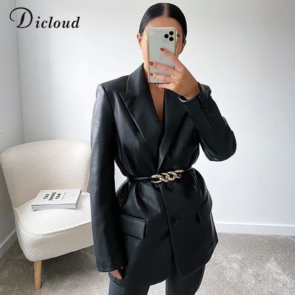 dicloud black leather jacket women oversize fashion long blazer female long sleeve single-breasted outerwear new coats 201114, White;black
dicloud black leather jacket women oversize fashion long blazer female long sleeve single-breasted outerwear new coats 201114, White;black