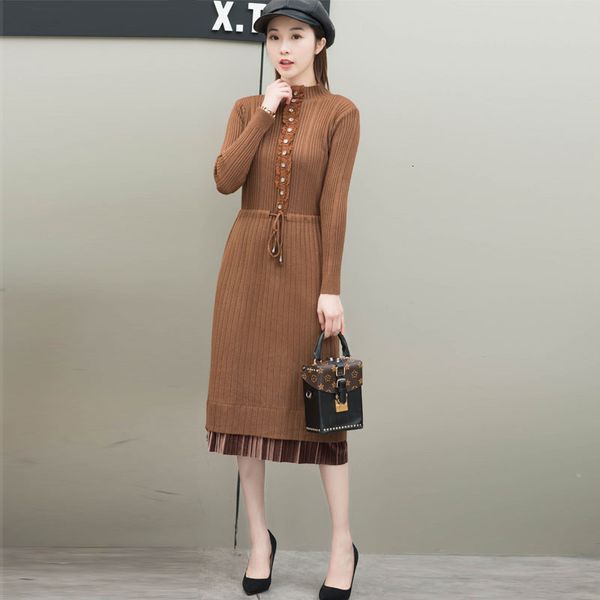 2021 new winter dress of apricot women knitted nightgown new autumn korean fashion thin coffee women's bottom kggj, Black;gray
2021 new winter dress of apricot women knitted nightgown new autumn korean fashion thin coffee women's bottom kggj, Black;gray