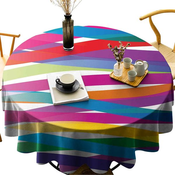 wrinkle anti-fading round tablecloths multicolor ribbon design abstract design vivid rainbow pattern artistic expression
wrinkle anti-fading round tablecloths multicolor ribbon design abstract design vivid rainbow pattern artistic expression