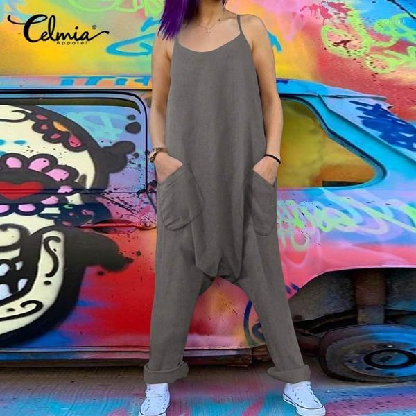 straps solid rompers womens summer jumpsuits 2020 celmia casual loose sleeveless ladies overalls drop-crotch playsuits 5xl1, Black;white
straps solid rompers womens summer jumpsuits 2020 celmia casual loose sleeveless ladies overalls drop-crotch playsuits 5xl1, Black;white
