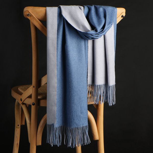 luxury double-faced cashmere scarf women's winter fashion wild tassel shawl warm two-color brushed pure color scarf 200*65com, Blue;gray
luxury double-faced cashmere scarf women's winter fashion wild tassel shawl warm two-color brushed pure color scarf 200*65com, Blue;gray
