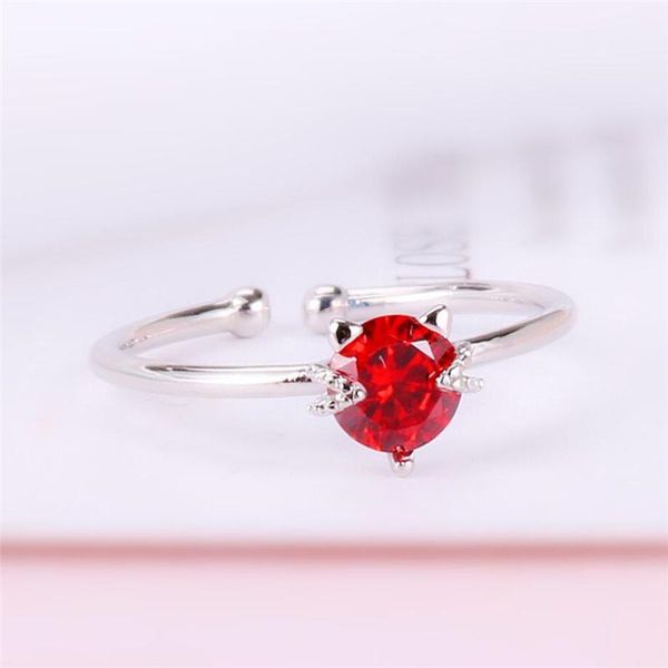 cluster rings sole memory cute red crystal cat sweet romantic fresh 925 sterling silver female resizable opening sri350, Golden;silver
cluster rings sole memory cute red crystal cat sweet romantic fresh 925 sterling silver female resizable opening sri350, Golden;silver