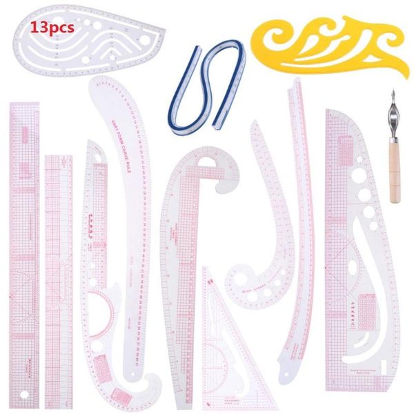 13pcs/set french curve sewing set sewing ruler multi-functional tools cutting ruler clothing sample metric yardstick, Black
13pcs/set french curve sewing set sewing ruler multi-functional tools cutting ruler clothing sample metric yardstick, Black