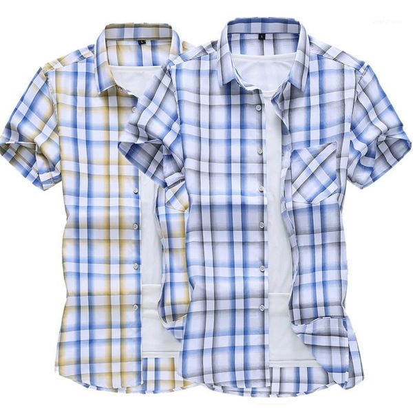 summer men plaid shirt short sleeve large size shirt men blue yellow mens shirts fashion casual 7xl1, White;black
summer men plaid shirt short sleeve large size shirt men blue yellow mens shirts fashion casual 7xl1, White;black