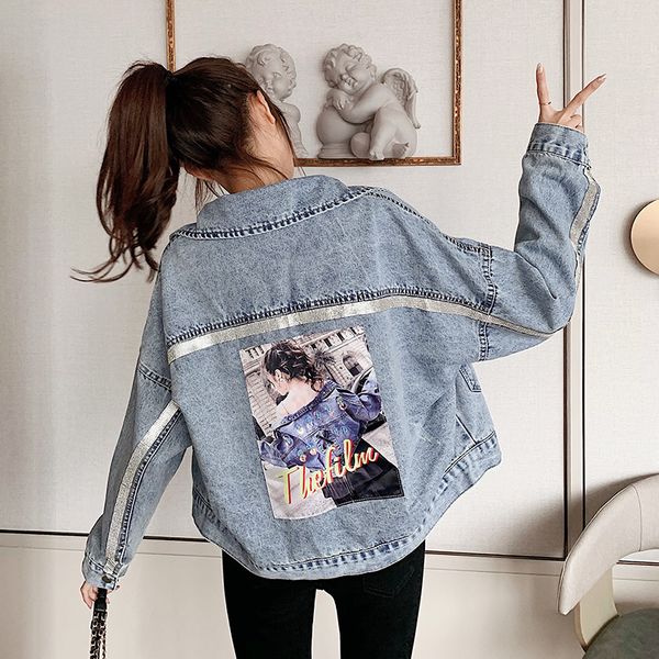 women's jean 2020 autumn mended loose designs stamped jacket mujer streetwear boyfriend big sizes w4ep, Black;brown
women's jean 2020 autumn mended loose designs stamped jacket mujer streetwear boyfriend big sizes w4ep, Black;brown