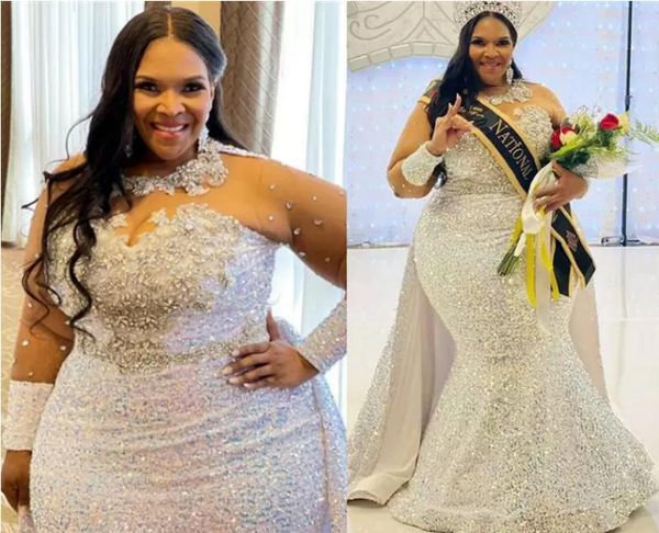 plus size illusion long sleeve mermaid evening pageant dresses sparkly sequins beaded african trumpet prom reception gown robe de bal blanch, Black;red
plus size illusion long sleeve mermaid evening pageant dresses sparkly sequins beaded african trumpet prom reception gown robe de bal blanch, Black;red