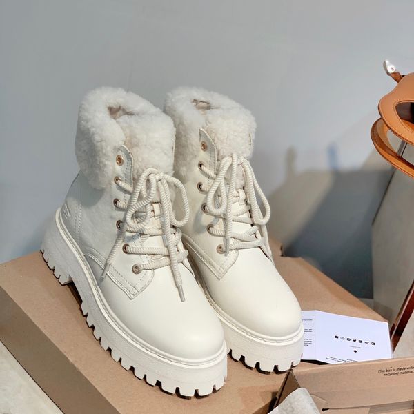 designer womens boots luxury white leather lace-up with fluff round head high heel with box size 35-40, Black
designer womens boots luxury white leather lace-up with fluff round head high heel with box size 35-40, Black