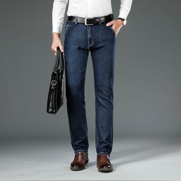 men's jeans straight loose elastic high waist casual pants business blue dark blue warm and thickened
men's jeans straight loose elastic high waist casual pants business blue dark blue warm and thickened
