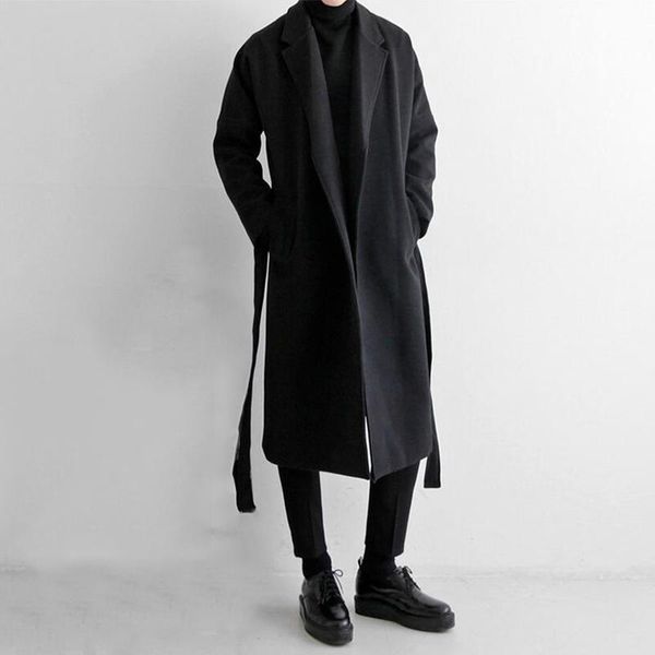 woollen long over knee korean loose shoulder trend men's windbreaker winter thiened coat, Tan;black
woollen long over knee korean loose shoulder trend men's windbreaker winter thiened coat, Tan;black