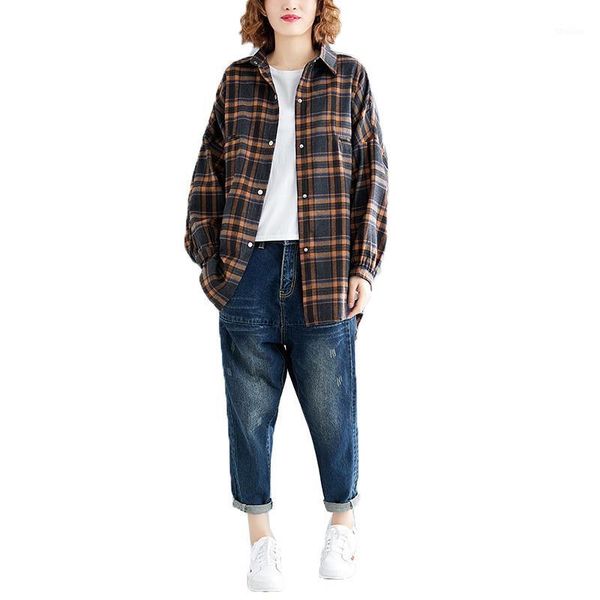 women's jackets women's coat jacket 2021 spring autumn plaid thin outerwear oversized long sleeve single-breasted lattice shirt co, Black;brown
women's jackets women's coat jacket 2021 spring autumn plaid thin outerwear oversized long sleeve single-breasted lattice shirt co, Black;brown