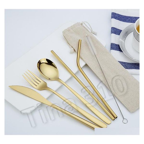 new pcs 1set stainless steel cutlery set knife fork spoon straw with cloth pack kitchen dinnerware tableware kit flat jllwtd trustbde
new pcs 1set stainless steel cutlery set knife fork spoon straw with cloth pack kitchen dinnerware tableware kit flat jllwtd trustbde