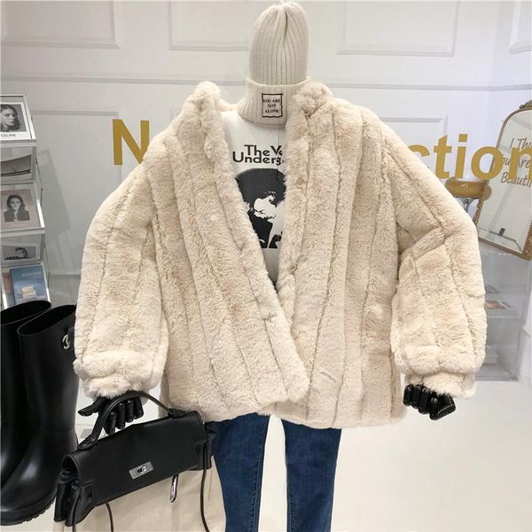 women's fur & faux high-end coat winter fashion young style solid color thick trendy beige keep warm, Black
women's fur & faux high-end coat winter fashion young style solid color thick trendy beige keep warm, Black