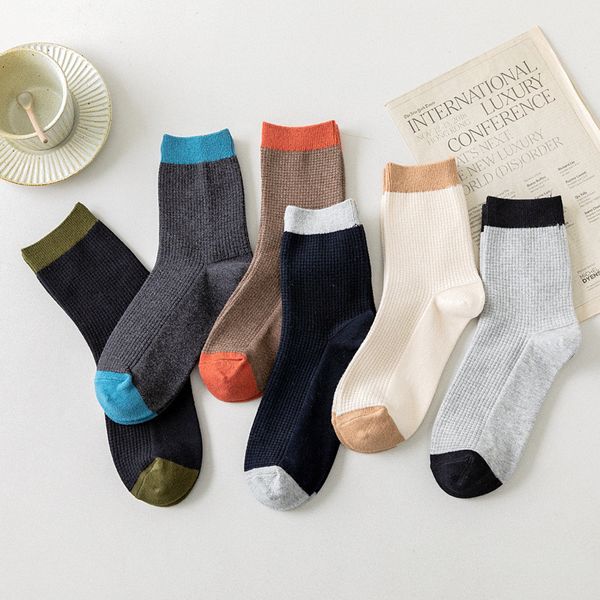 early spring new color matching men cotton casual all match men's socks harajuku calcetines meias b0064, Black;white
early spring new color matching men cotton casual all match men's socks harajuku calcetines meias b0064, Black;white