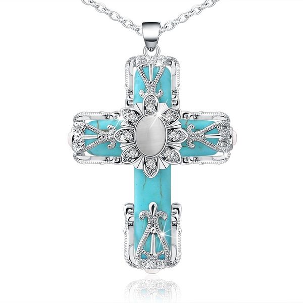 npkds exquisite necklace cathedral cross necklace cross pendant faith necklace religious jewelry, Silver
npkds exquisite necklace cathedral cross necklace cross pendant faith necklace religious jewelry, Silver