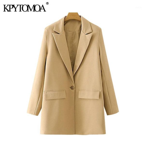 kpytomoa women 2020 fashion single button loose blazers coat vintage long sleeve pockets female outerwear chic 1, White;black
kpytomoa women 2020 fashion single button loose blazers coat vintage long sleeve pockets female outerwear chic 1, White;black