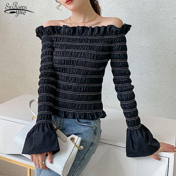 blusas mujer 2020 autumn new french flare sleeve blouse short romantic elegant mesh off-the-shoulder ruffle shirt female 112781, White
blusas mujer 2020 autumn new french flare sleeve blouse short romantic elegant mesh off-the-shoulder ruffle shirt female 112781, White