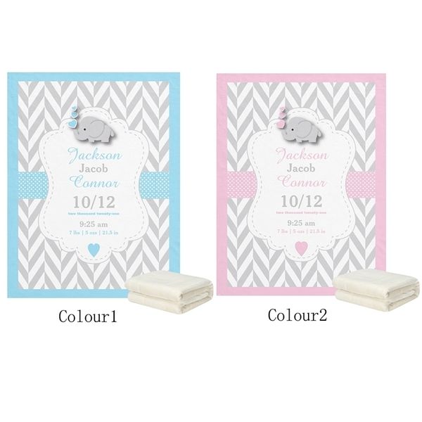 lvyziho personalized blue / pink elephant birth keepsake design boy / girl baby blanket - 30 x 40 inches - fleece blanket y201009
lvyziho personalized blue / pink elephant birth keepsake design boy / girl baby blanket - 30 x 40 inches - fleece blanket y201009