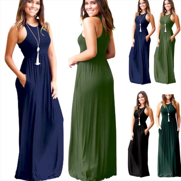 casual women sleeveless tank long dress female o neck solid long maxi dress daily basic, Black;gray
casual women sleeveless tank long dress female o neck solid long maxi dress daily basic, Black;gray