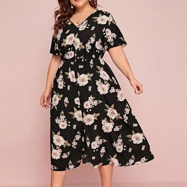 fashion woman floral dress casual plus size dress a-line short sleeve flower printing v-neck loose dresses for women robe femme1, White;black
fashion woman floral dress casual plus size dress a-line short sleeve flower printing v-neck loose dresses for women robe femme1, White;black