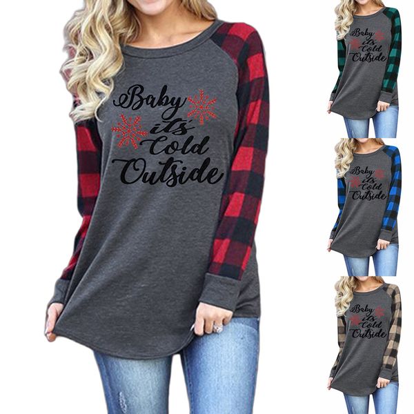 popular checkered womens baby its cold outside christmas letter printed round neck long sleeve t-shirt, White
popular checkered womens baby its cold outside christmas letter printed round neck long sleeve t-shirt, White