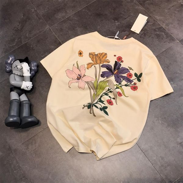 flower printing tide t-shirt female spring and summer new couple round neck casual loose half sleeve bottomed shirt, White
flower printing tide t-shirt female spring and summer new couple round neck casual loose half sleeve bottomed shirt, White