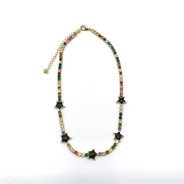 chokers 5pcs/lot arrival multicolor cz tennis chain chocker enamel star shape women necklace, Golden;silver
chokers 5pcs/lot arrival multicolor cz tennis chain chocker enamel star shape women necklace, Golden;silver