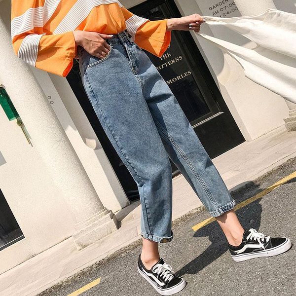 women's jeans arrival summer korea fashion women high waist loose ankle-length denim pants vintage blue wide leg femme v221
women's jeans arrival summer korea fashion women high waist loose ankle-length denim pants vintage blue wide leg femme v221