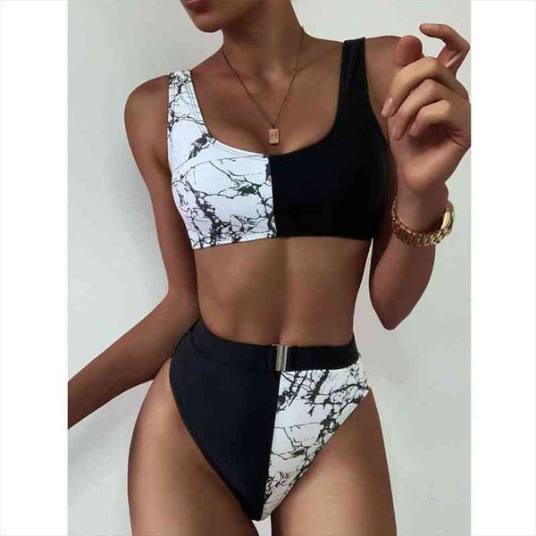 high waist marble print bikinis set mujer patchwork swimsuit women swimwear female sport bathing suit biquini, White;black
high waist marble print bikinis set mujer patchwork swimsuit women swimwear female sport bathing suit biquini, White;black