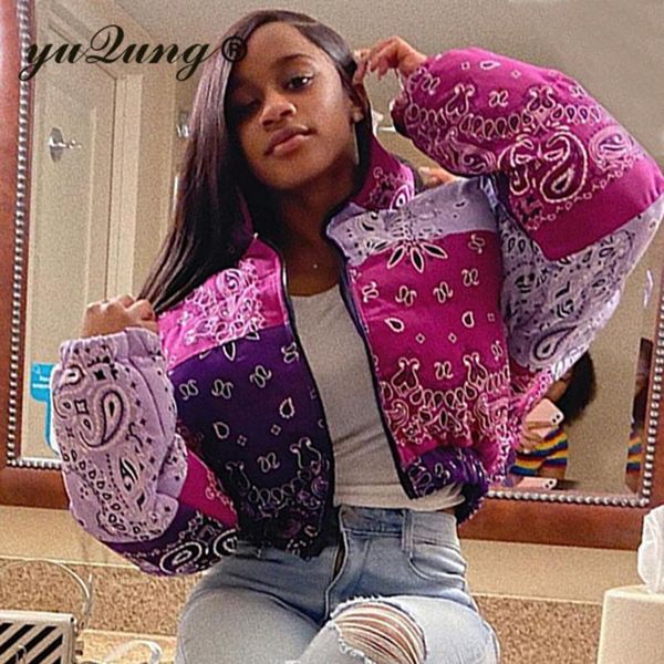 women's down & parkas yuqung winter warm short women bandanna printed bubble coats zipper cropped puffer jackets female outwear streetw, Black
women's down & parkas yuqung winter warm short women bandanna printed bubble coats zipper cropped puffer jackets female outwear streetw, Black