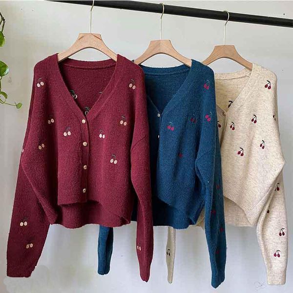 women winter sweater coat femme 2020 new autumn cherry embroidery casual long sleeve knitted cardigans pink knijackets jumper1, White
women winter sweater coat femme 2020 new autumn cherry embroidery casual long sleeve knitted cardigans pink knijackets jumper1, White
