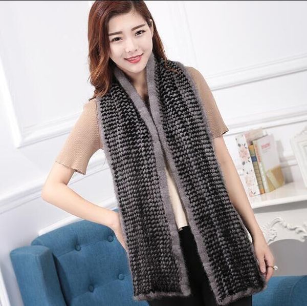 scarves women's real genuine tight kitted scarf 180*20cm, Blue;gray 
scarves women's real genuine tight kitted scarf 180*20cm, Blue;gray