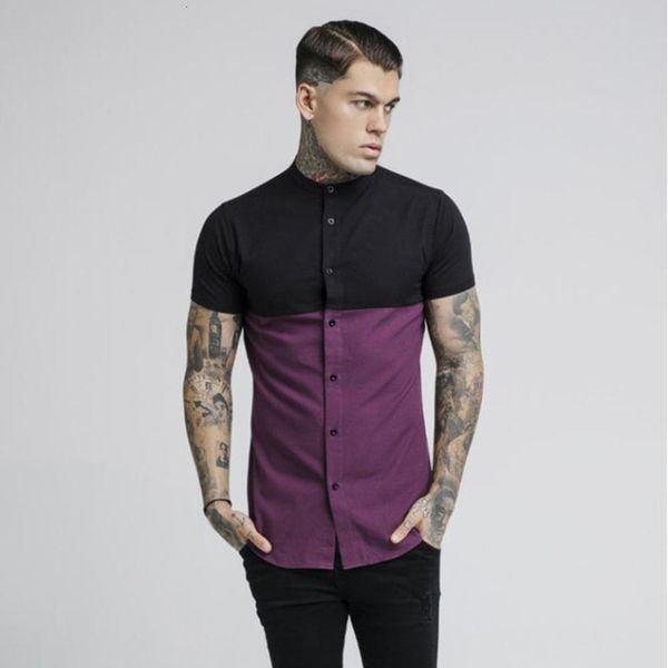summer formal shirt fashion men's patchwork two-color casual button shirt short-sleeved party standard blouse, White;black
summer formal shirt fashion men's patchwork two-color casual button shirt short-sleeved party standard blouse, White;black