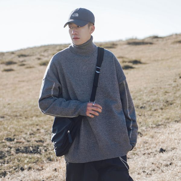 2021 new thick winter turtleneck jumper high-knit male bands loose sweater vest hfr3, White;black
2021 new thick winter turtleneck jumper high-knit male bands loose sweater vest hfr3, White;black