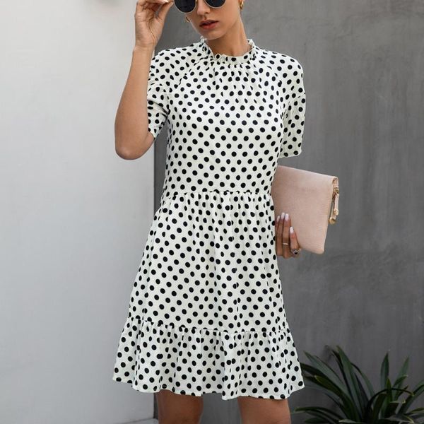 elegant polka dot women dress female casual short sleeve office chiffon dot print dresses a-line vintage sweet clothing vestidos, White;black
elegant polka dot women dress female casual short sleeve office chiffon dot print dresses a-line vintage sweet clothing vestidos, White;black