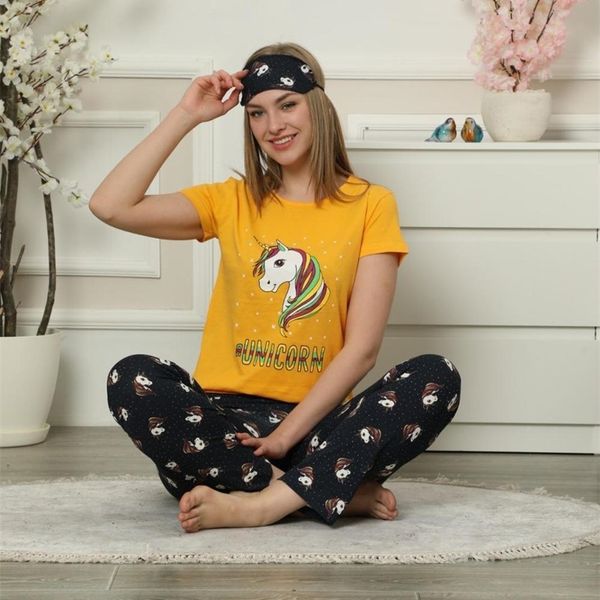 pajamas 3 sets women long sleepwear tshirt sleeping strip unicorn colorfull generation suit home women gift y200708, Black;red
pajamas 3 sets women long sleepwear tshirt sleeping strip unicorn colorfull generation suit home women gift y200708, Black;red