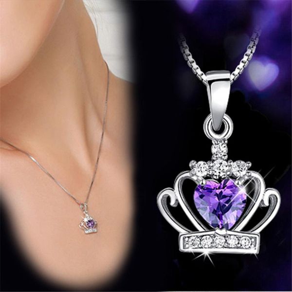 shqiyayi female classic royal purple crown shape pendant necklace wedding bride party jewelry anniversary gifts for women 34, Silver
shqiyayi female classic royal purple crown shape pendant necklace wedding bride party jewelry anniversary gifts for women 34, Silver