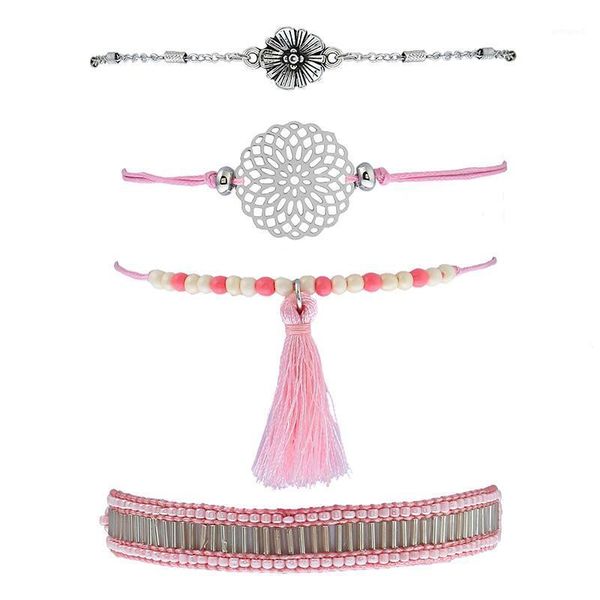 8seasons bohemia beaded rope bracelets set antique silver color multicolor tassel flower connector women jewelry 1 set ( 4 pcs )1, Golden;silver
8seasons bohemia beaded rope bracelets set antique silver color multicolor tassel flower connector women jewelry 1 set ( 4 pcs )1, Golden;silver