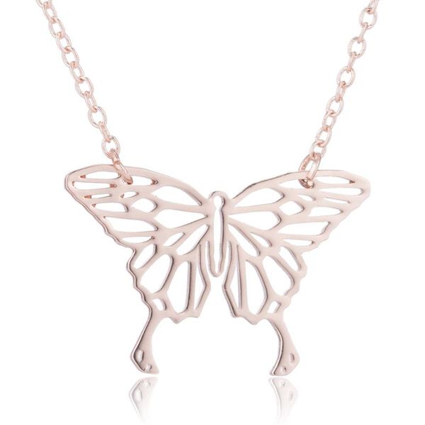 dainty rose gold color origami hollow butterfly pendant necklace for women girls boho stainless steel animal jewelry collier, Silver
dainty rose gold color origami hollow butterfly pendant necklace for women girls boho stainless steel animal jewelry collier, Silver