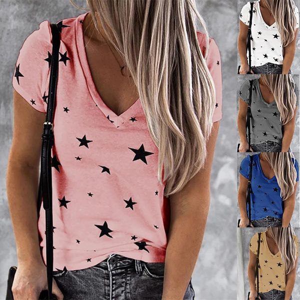fashion women's casual v-neck star print short sleeves t-shirt summer loose #g30 drop shipping, White
fashion women's casual v-neck star print short sleeves t-shirt summer loose #g30 drop shipping, White