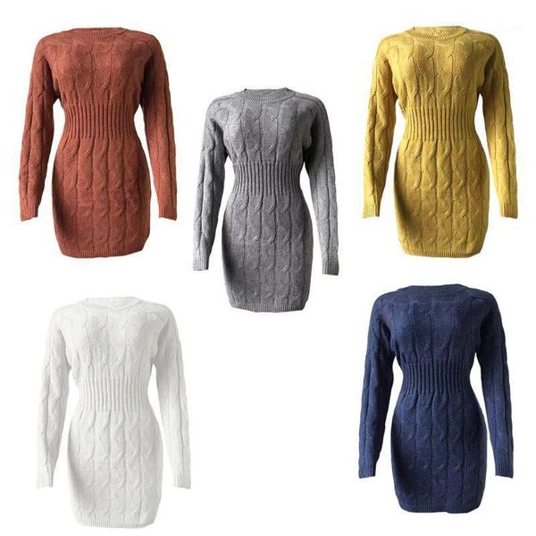 women winter long sleeve cable knit midi sweater dress o-neck solid color stretch empire high waist basic jumper 1, White;black
women winter long sleeve cable knit midi sweater dress o-neck solid color stretch empire high waist basic jumper 1, White;black