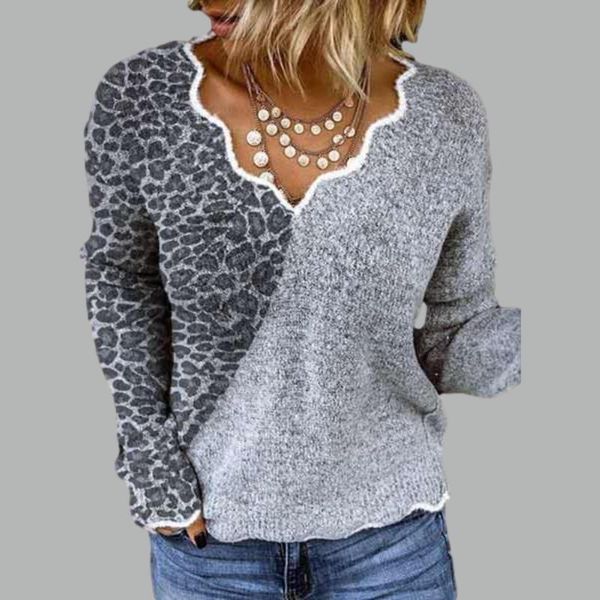 women's t-shirt women casual long sleeve pullover v-neck leopard printed blouse ladies travel trip school work, White
women's t-shirt women casual long sleeve pullover v-neck leopard printed blouse ladies travel trip school work, White