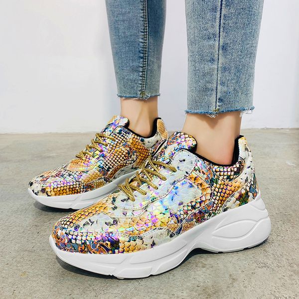 woman thick 2020 casual basket metal standard leather sequins snake wild sports vulcan shoes, Black;brown
woman thick 2020 casual basket metal standard leather sequins snake wild sports vulcan shoes, Black;brown