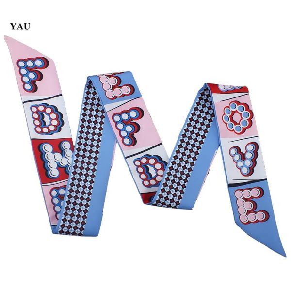 scarves 120cm*5cm twill silk woman small long love letter printed fashion scarf female ribbons bag accessories, Blue;gray
scarves 120cm*5cm twill silk woman small long love letter printed fashion scarf female ribbons bag accessories, Blue;gray