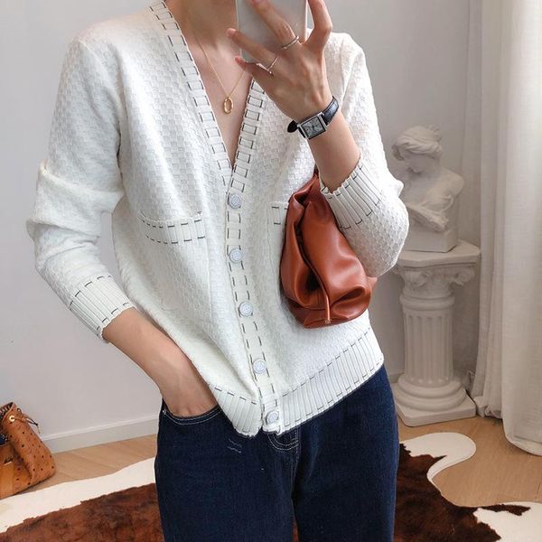 cinessd women early autumn new short sweaters jacket women's loose single breasted cardigan knitted sweater black white t
cinessd women early autumn new short sweaters jacket women's loose single breasted cardigan knitted sweater black white t