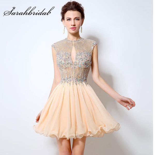 homecoming dresses backless illusion short luxury crystal beaded sequins a line formal chiffon prom party gown lsx0121, White;black
homecoming dresses backless illusion short luxury crystal beaded sequins a line formal chiffon prom party gown lsx0121, White;black